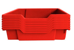 BIOLAB - Bacs rouge gratnell's profondeur 75 mm (Lot de 6)